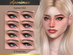 Sims 4 — Eyeliner N06 by Anonimux_Simmer — - 8 Swatches - Compatible with the color slider - BGC - HQ - Thanks to all CC