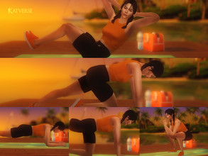 Sims 4 — Workout Poses by KatVerseCC — New workout poses for your sims. I hope you enjoy! 5 poses total The Sims 4 Pose
