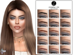 Sims 4 — EYEBROW Z24 by ZENX — -Base Game -All Age -For Female -15 colors -Works with all of skins -Compatible with HQ