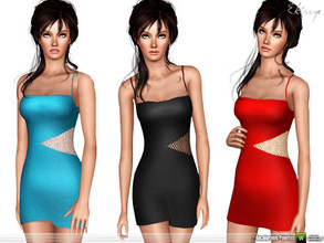 Sims 3 — Spaghetti Strap Cutout Mini Dress by ekinege — A dress featuring a bodycon silhouette, spaghetti straps waist