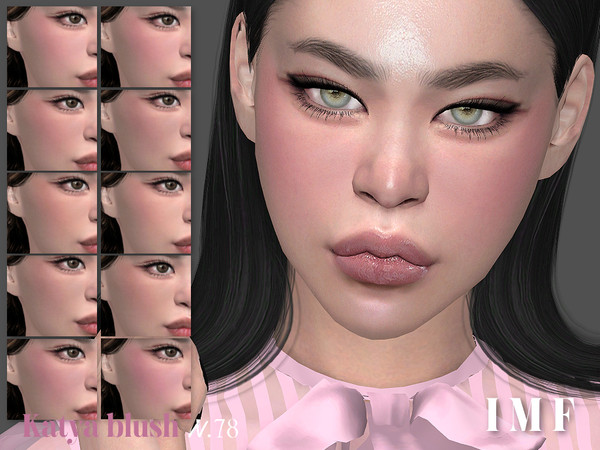 Sims 4 — IMF Katya Blush N.78 by IzzieMcFire — Katya Blush N.78 contains 10 colors in hq texture. Standalone item with