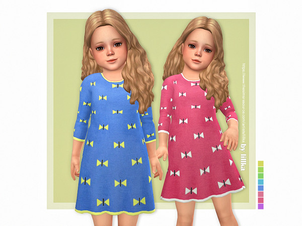 Sims 4 — Nancy Dress by lillka — Nancy Dress - Toddler 8 swatches Base game compatible Custom thumbnail Hair by