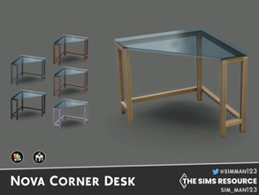 Sims 4 — Nova Corner Desk - Clear Glass by sim_man123 — The chic glass top of this oh-so-convenient corner desk keeps