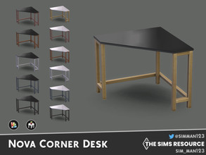 Sims 4 — Nova Corner Desk by sim_man123 — Tight on space, but big on style! This small corner desk will boost your