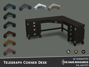 Sims 4 — Telegraph Corner Desk by sim_man123 — A stately old wooden desk - the perfect place to go through your detective