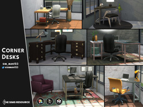 Sims 4 — Corner Desks by sim_man123 — Working from home has never been so convenient! Maybe you don't have space for a