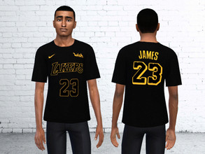 Sims 4 — Lakers Lebron James 23 T-shirt by AeroJay — - Lakers Lebron James 23 T-shirt - 1 Color - Don't Re-upload