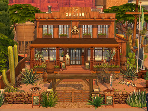Sims 4 — Western Bar ( CC )  by Flubs79 — here is a cozy and rustic Wild West Bar for your Sims the size of the Lot is 20