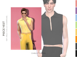 Sims 4 — Piece Vest by Charlotte_Morris — Men's Piece Vest 8 swatches Masculine Teen, Young Adult, Adult, Elder New mesh