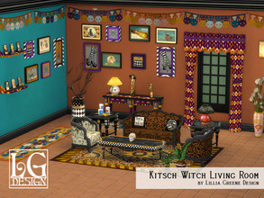 Sims 4 — Kitsch Witch Living Room Set by LilliaGreene — Part 1 of the full Kitsch Witch Living Room Set. Are you a fan of