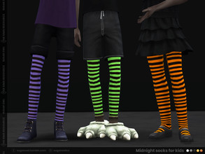 Sims 4 — Midnight socks for kids | Simblreen 2021 by sugar_owl — Halloween high socks for children. I'm a HUGE Halloween