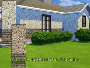 Sims 4 — MB-StoneCollection_Facade by matomibotaki — MB-StoneCollection_Facade, facade wall partially with brick