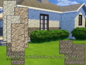 Sims 4 — MB-StoneCollection_Facade_SET by matomibotaki — MB-StoneCollection_Facade_SET a set with 2 coordinated walls in