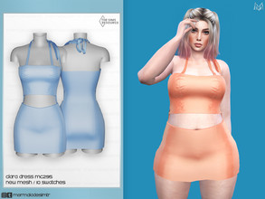 Sims 4 — Clara Dress MC295 by mermaladesimtr — New Mesh 10 Swatches All Lods Teen to Elder For Female