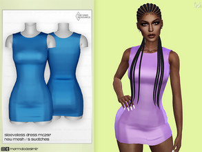 Sims 4 — Sleeveless Dress MC297 by mermaladesimtr — New Mesh 5 Swatches All Lods Teen to Elder For Female