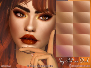 Sims 4 — Fey Autumn Blush by MSQSIMS — This Blush is available in 10 colors and perfect for fall. It is suitable for