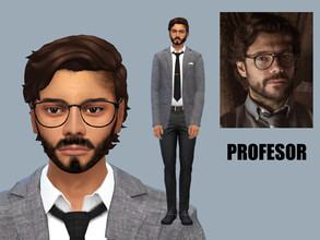 Sims 4 — Profesor (La casa de papel) by starafanka — DOWNLOAD EVERYTHING IF YOU WANT THE SIM TO BE THE SAME AS IN THE