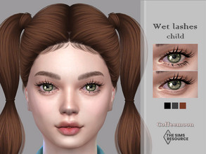 Sims 4 — Wet lashes 3D (child) by coffeemoon — Glasses category 3 colors: black, dark gray, bown for female only: child