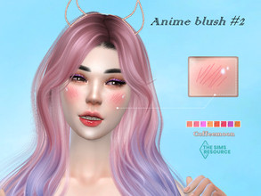 Sims 4 — Anime blush N2 by coffeemoon — 8 color options: pink, red, orange, purple etc. for female and male: toddler,