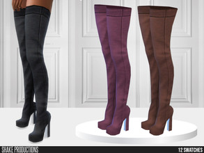 Sims 4 — 766 - High Heel Boots by ShakeProductions — Shoes/High Heels New Mesh All LODs Handpainted 12 Colors