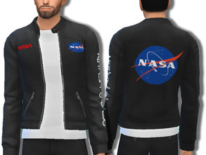 Sims 4 — NASA Bomber Jacket by PizzuhQveen — Colors: 2 Base Game Compatible