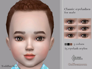 Sims 4 — Classic eyelashes for male 3D (Toddler) by coffeemoon — Glasses category 3 colors: black, dark gray, light brown