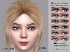 Sims 4 — Natural eyelashes for all eye shapes 3D (Child) by coffeemoon — Versatile texture with a natural-looking lash
