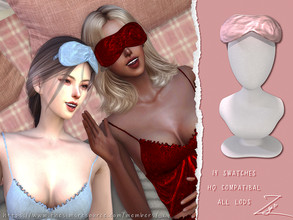 Sims 4 — Velvet sleep mask(forehead version) by _zy — 14 SWATCHES HQ COMPATIBLE ALL LODS