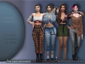 Sims 4 — Friends Posepack by PlayersWonderland — Posepack contains 4 different poses Custom thumbnails You'll need
