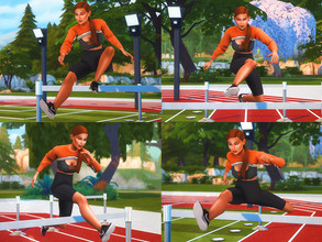 Sims 4 — Hurdling Pose Pack by KatVerseCC — Hurdling poses for your Sims 4 game. I hope you enjoy! 4 poses total The Sims
