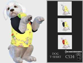 Sims 4 — Dog T-shirt C534 by turksimmer — 3 Swatches Compatible with HQ mod Works with all of skins Custom Thumbnail All