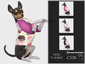 Sims 4 — Dog T-shirt C536 by turksimmer — 3 Swatches Compatible with HQ mod Works with all of skins Custom Thumbnail All