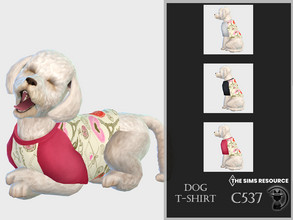 Sims 4 — Dog T-shirt C537 by turksimmer — 3 Swatches Compatible with HQ mod Works with all of skins Custom Thumbnail All