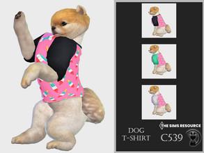 Sims 4 — Dog T-shirt C539 by turksimmer — 3 Swatches Compatible with HQ mod Works with all of skins Custom Thumbnail All