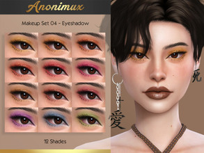 Sims 4 — Makeup Set 04 - Eyeshadow  by Anonimux_Simmer — - 12 Shades - Compatible with the color slider - BGC - HQ always