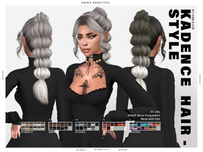 Sims 4 — LeahLillith Kadence Hairstyle by Leah_Lillith — Kadence Hairstyle All LODs Smooth bones Custom CAS thumbnail