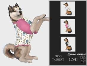 Sims 4 — Dog T-shirt C541 by turksimmer — 3 Swatches Compatible with HQ mod Works with all of skins Custom Thumbnail All
