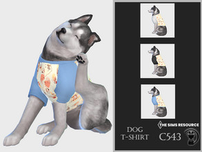 Sims 4 — Dog T-shirt C543 by turksimmer — 3 Swatches Compatible with HQ mod Works with all of skins Custom Thumbnail All