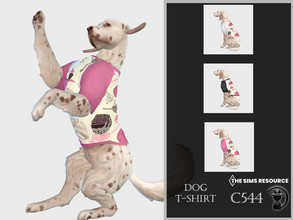 Sims 4 — Dog T-shirt C544 by turksimmer — 3 Swatches Compatible with HQ mod Works with all of skins Custom Thumbnail All