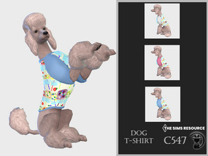Sims 4 — Dog T-shirt C547 by turksimmer — 3 Swatches Compatible with HQ mod Works with all of skins Custom Thumbnail All