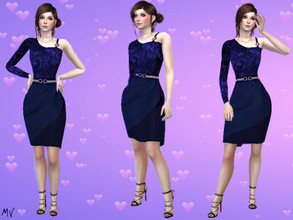 Sims 4 — Haydee Dress by MeuryVidal — A template for various festive occasions.