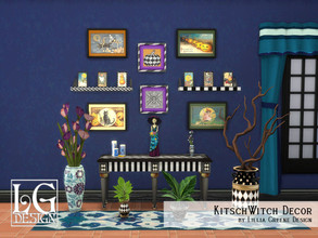 Sims 4 — Kitsch Witch Living Room Decor by LilliaGreene — Part 2 of the full Kitsch Witch Living Room Set. Are you a fan