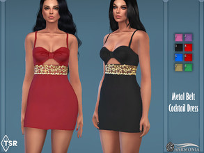Sims 4 — Embroidery Waist Belt Dress by Harmonia — Mesh by Harmonia 9 Swatches Please do not use my textures. Please do