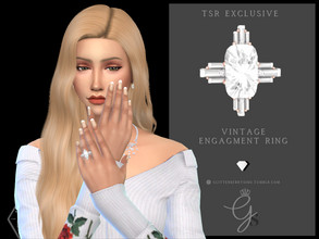 Sims 4 — Vintage Engagement Ring by Glitterberryfly — A gorgeous vintage styled engagement ring. 