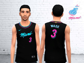 Sims 4 — Miami Heat Dwayne Wade Jersey by AeroJay — - Miami Heat Dwayne Wade Vice Jersey - 1 Color - Don't Re-upload