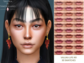 Sims 4 — Lips N9 by Valuka — 20 colours. You can find it in lipsticks. Thumbnail for identification. HQ compatible. For