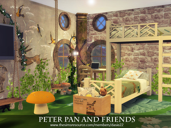Sims 4 — Peter Pan and Friends by dasie22 — Peter Pan and Friends is a magical kids room. Please, use code bb.moveobjects