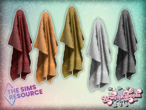 Sims 4 — Glassary - Hanging Towel Large by ArwenKaboom — Base game hanging towel in 5 recolors. You can find all objects