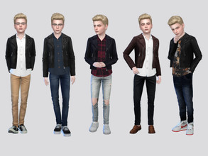 Sims 4 — Vesper Leather Jacket Boys by McLayneSims — TSR EXCLUSIVE Standalone item 12 Swatches MESH by Me NO RECOLORING
