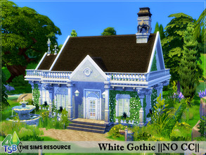 Sims 4 — White Gothic  ||NO CC|| by Bozena — The house is located in the Windslar. Windenburg. Lot: 20 x 20 Value: $ 77